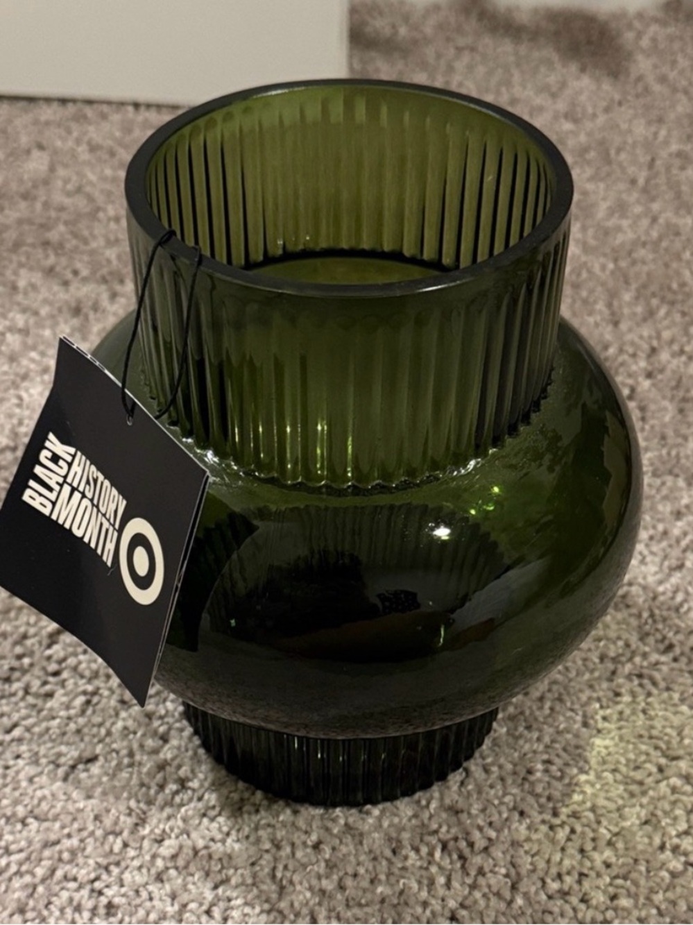 Target Olive Green Ribbed Glass Decorative Vase